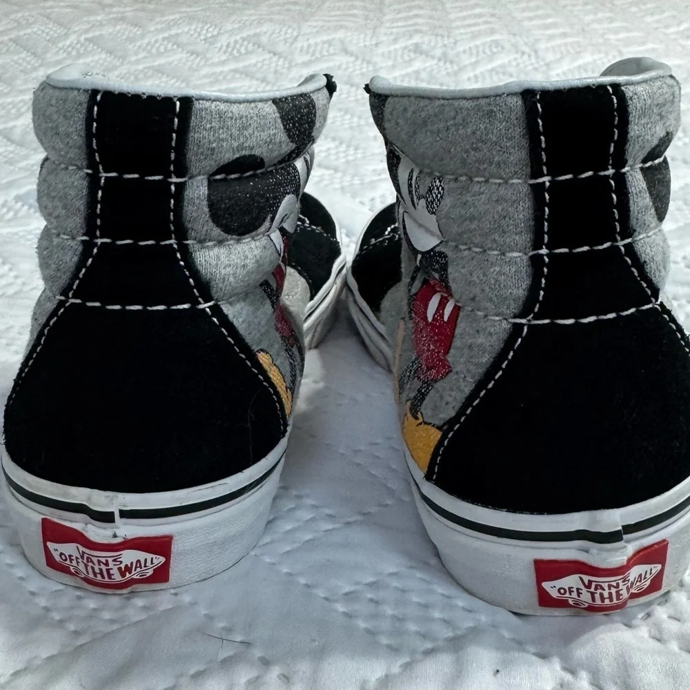 Vans Kids Mickey Mouse Disney Black Gray High-Top Sneakers Size 3Y - Picture 4 of 14
